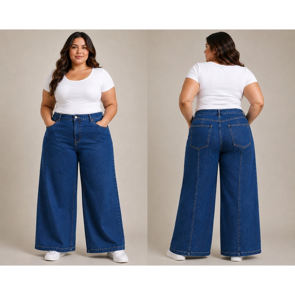 Madewell Emmett Wide-Leg Jeans Womens 33 Blue High Rise Dark Wash Stretch Denim